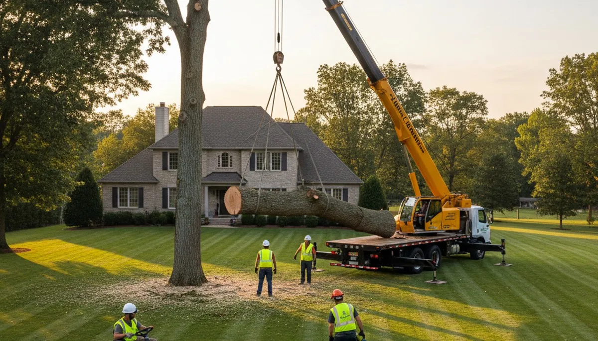 Professional lawn and tree service team in Arlington, TX enhancing curb appeal and healthy yard growth