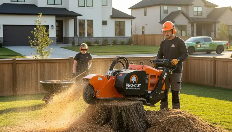 Professional stump grinding and removal service in Arlington, TX by Chop Chop Tree experts