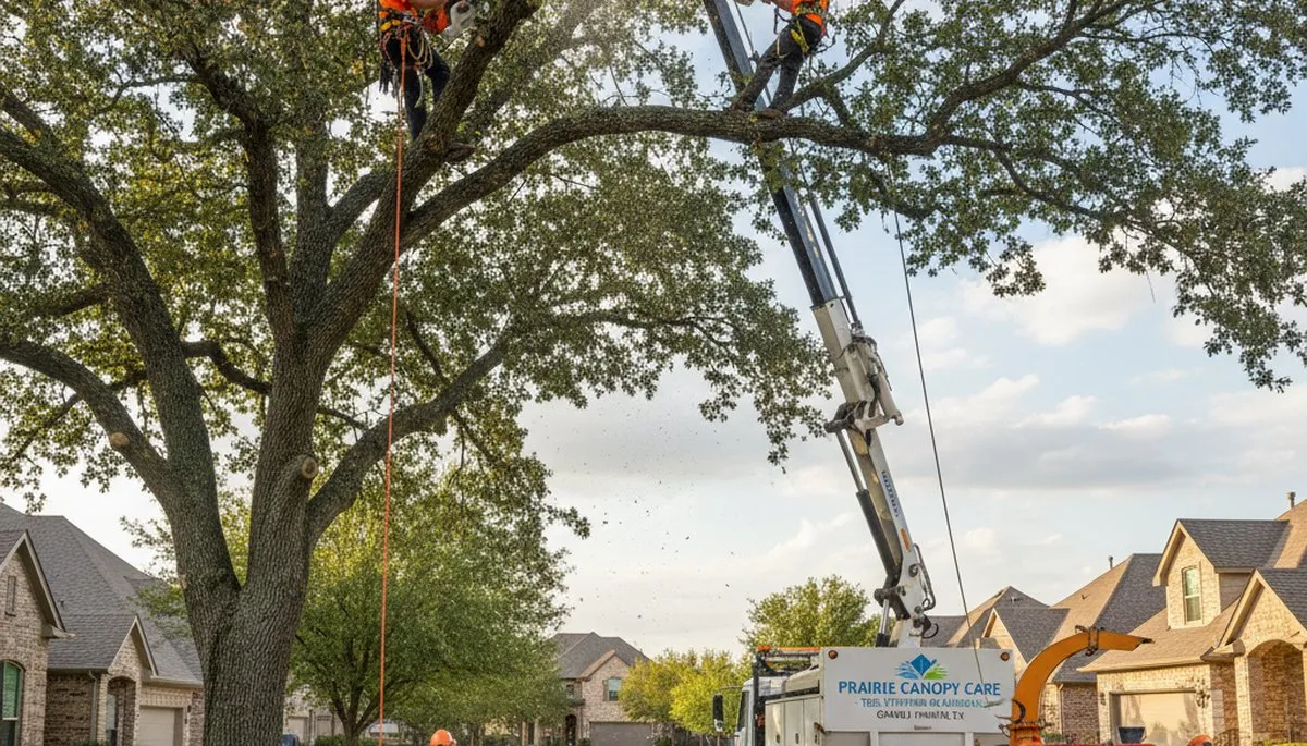 Professional tree removal service in Arlington TX safely cutting tree branches