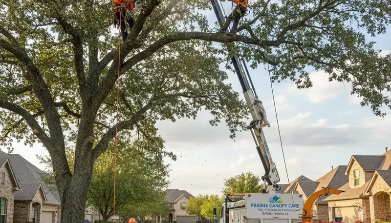 Professional tree removal service in Arlington TX safely cutting tree branches