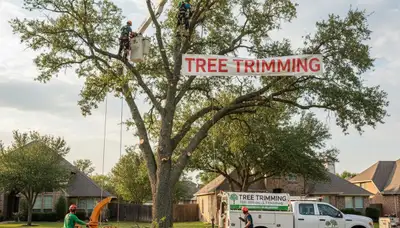Professional tree removal service team working safely in Arlington, TX