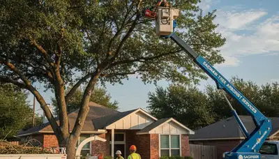 Professional tree removal service crew operating in Arlington, TX